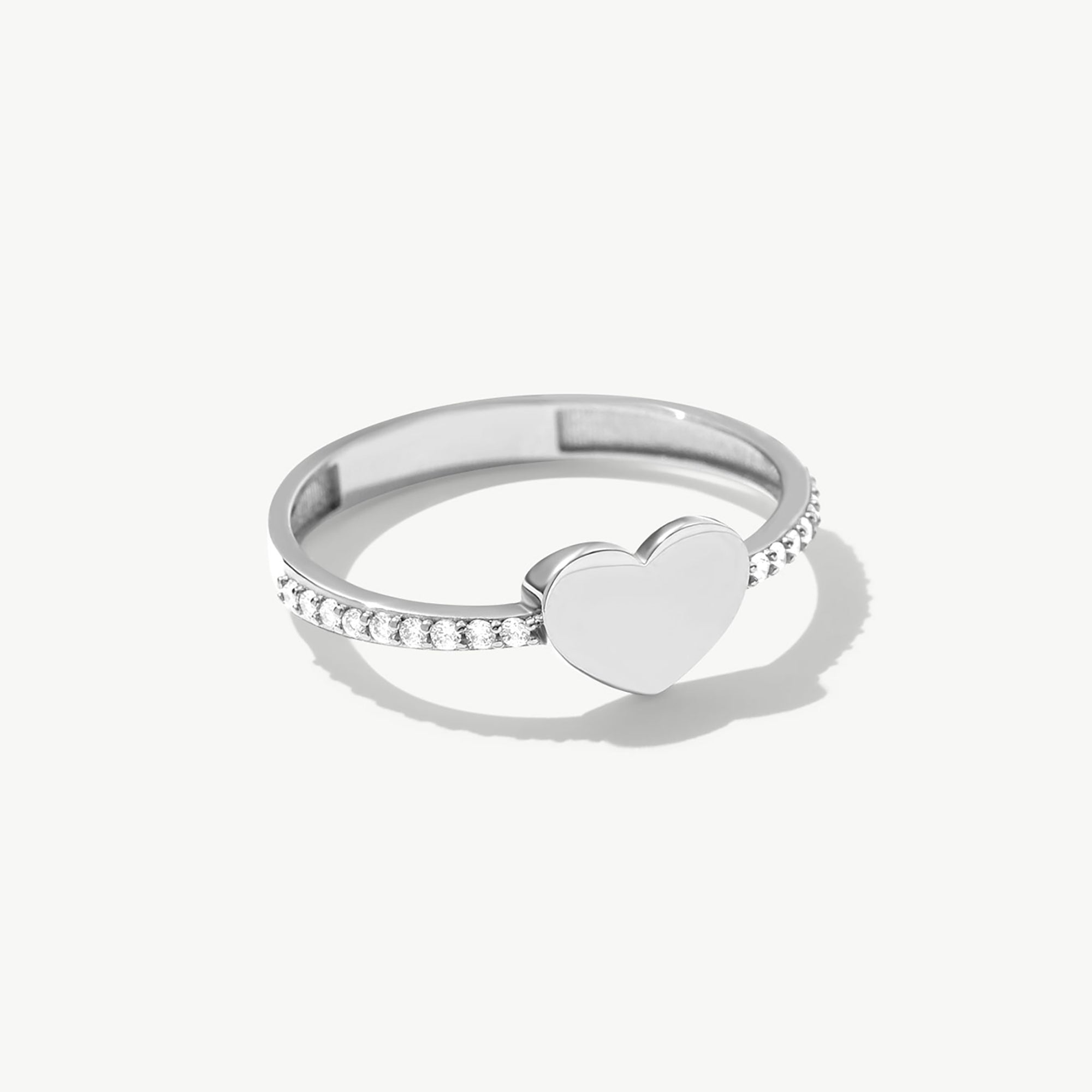 White Gold Natural Diamond Heart Ring