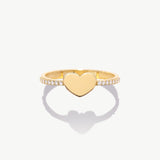14K Solid Gold Heart Ring: Minimalist Promise Ring