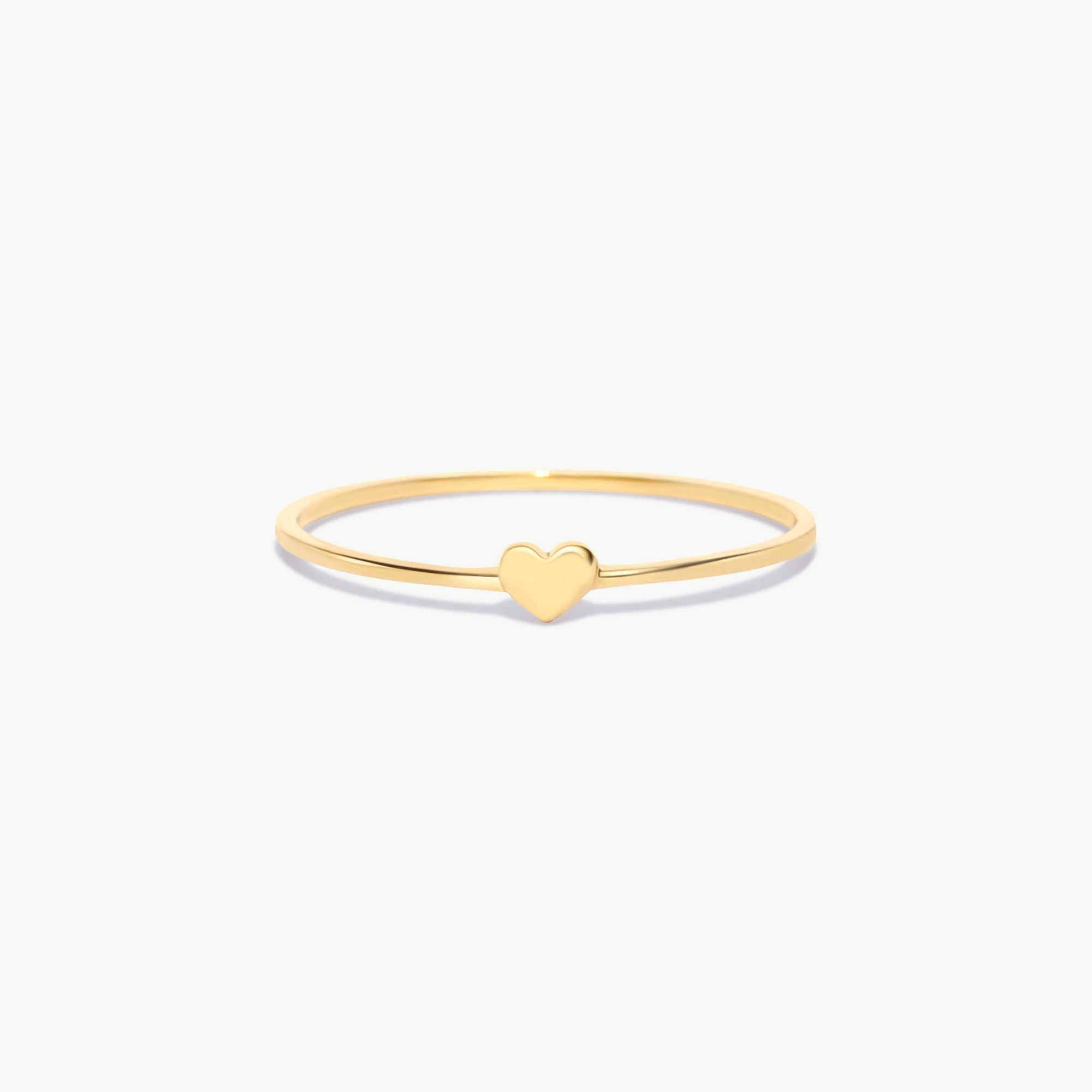 14K Solid Gold Tiny Heart Ring Minimalist Dainty Ring For Women