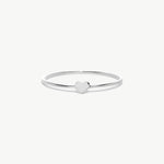 14K Solid Gold Tiny Heart Ring In White Gold Minimalist Ring Design
