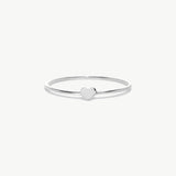 14K Solid Gold Tiny Heart Ring In White Gold Minimalist Ring Design
