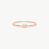 Rose Gold Tiny Heart Ring In Real 14K Solid Gold