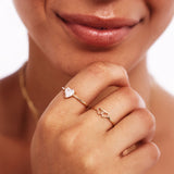 14K Solid Gold Interlocking Double Heart Ring