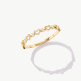 14K Solid Gold Open Heart Ring - Stacking Ring
