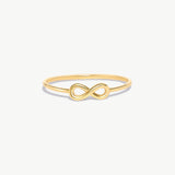 14K Solid Gold Infinity Ring Minimalist Promise Ring For Women