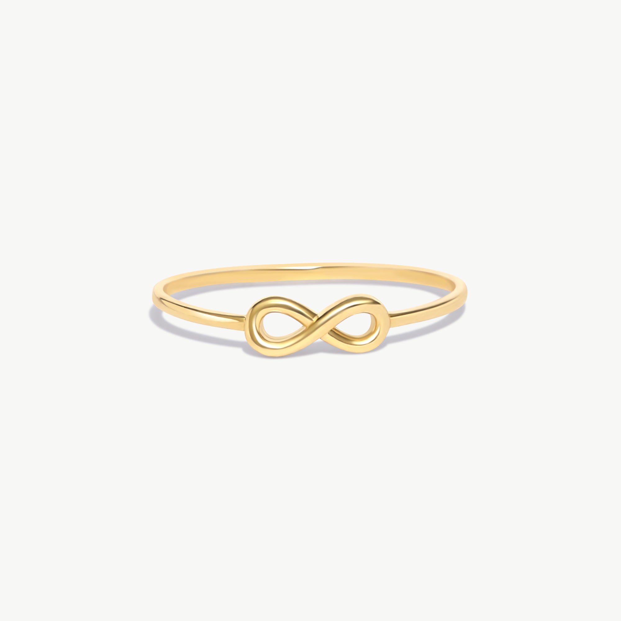 14K Solid Gold Infinity Ring Minimalist Promise Ring For Women