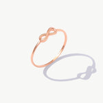 Rose Gold Infinity Ring In Real 14K Solid Gold