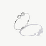 14K Solid Gold Infinity Ring In White Gold