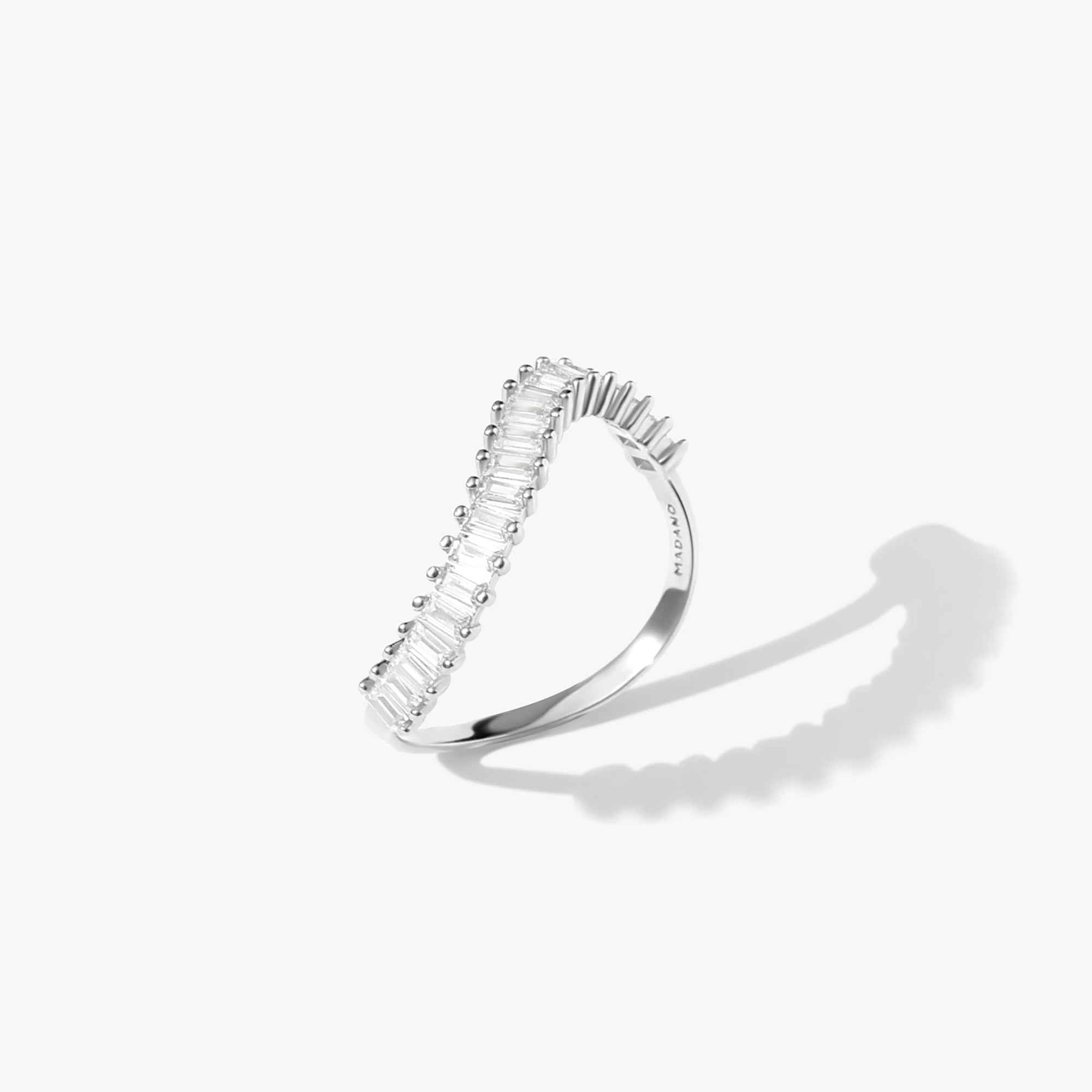 14K Solid Gold Baguette Diamond Eternity Band, Wedding Ring