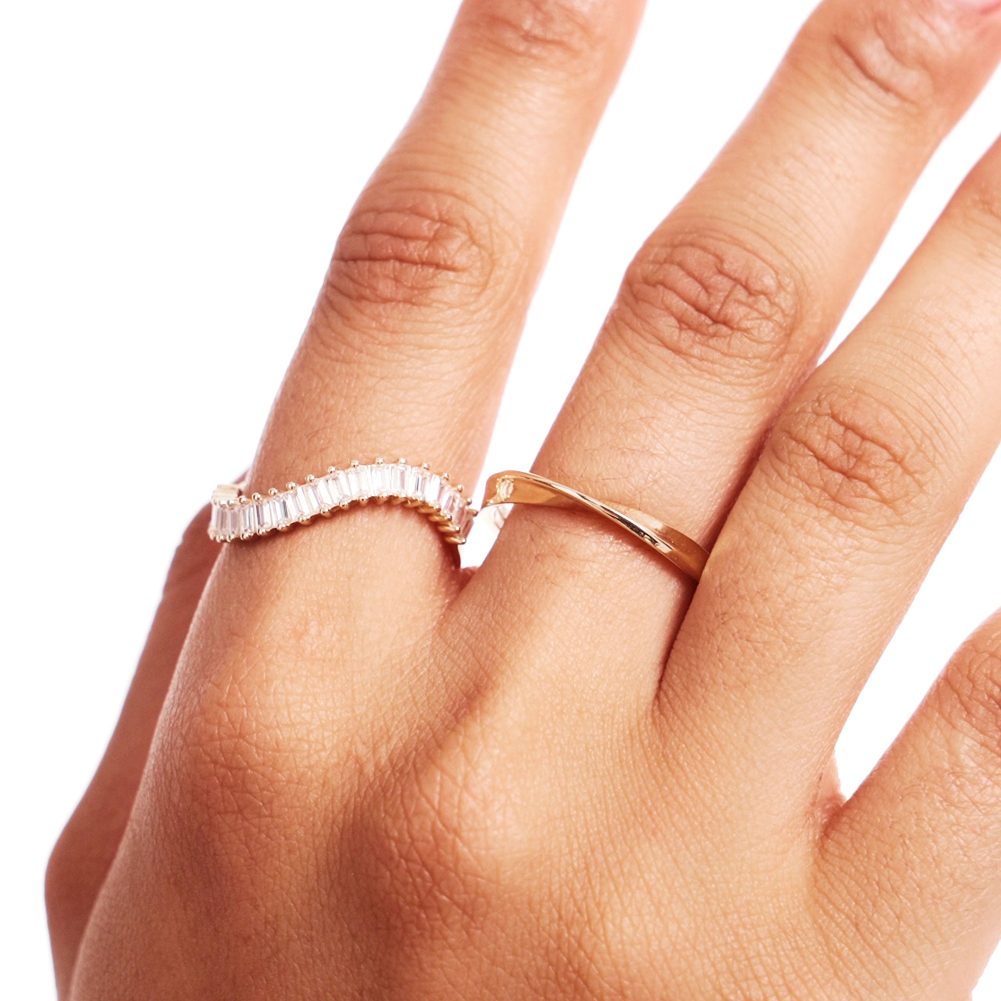 Woman Wearing Delicate Infinity Ring Everyday Jewelry Style