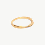 14K Solid Gold Infinity Inspired Ring On White Background
