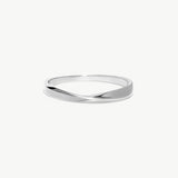 14K Solid Gold Infinity Band Ring In White Gold