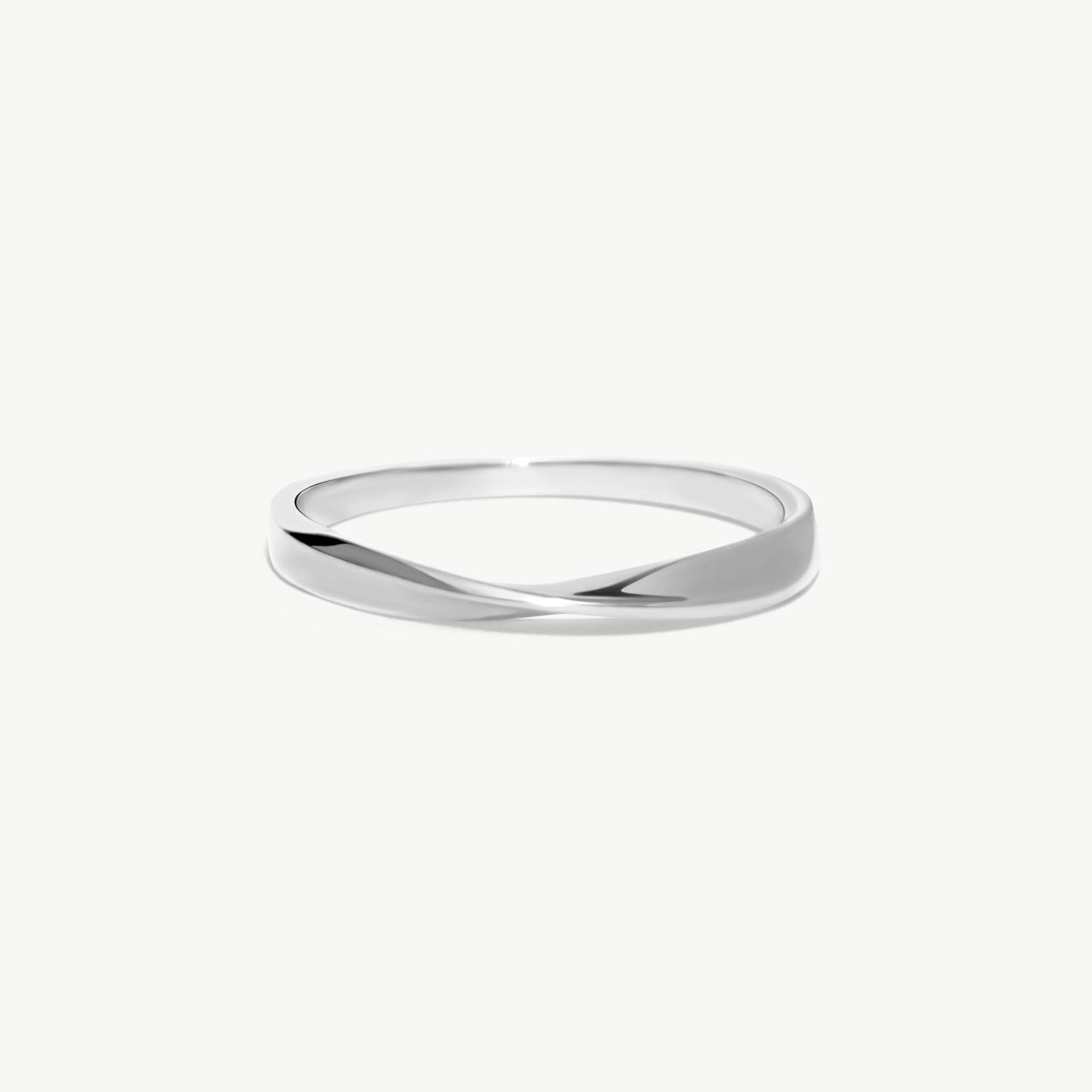 14K Solid Gold Infinity Band Ring In White Gold