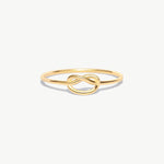 14K Solid Gold Love Knot Ring Minimalist Promise Ring For Women