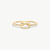 14K Solid Gold Love Knot Ring Minimalist Promise Ring For Women