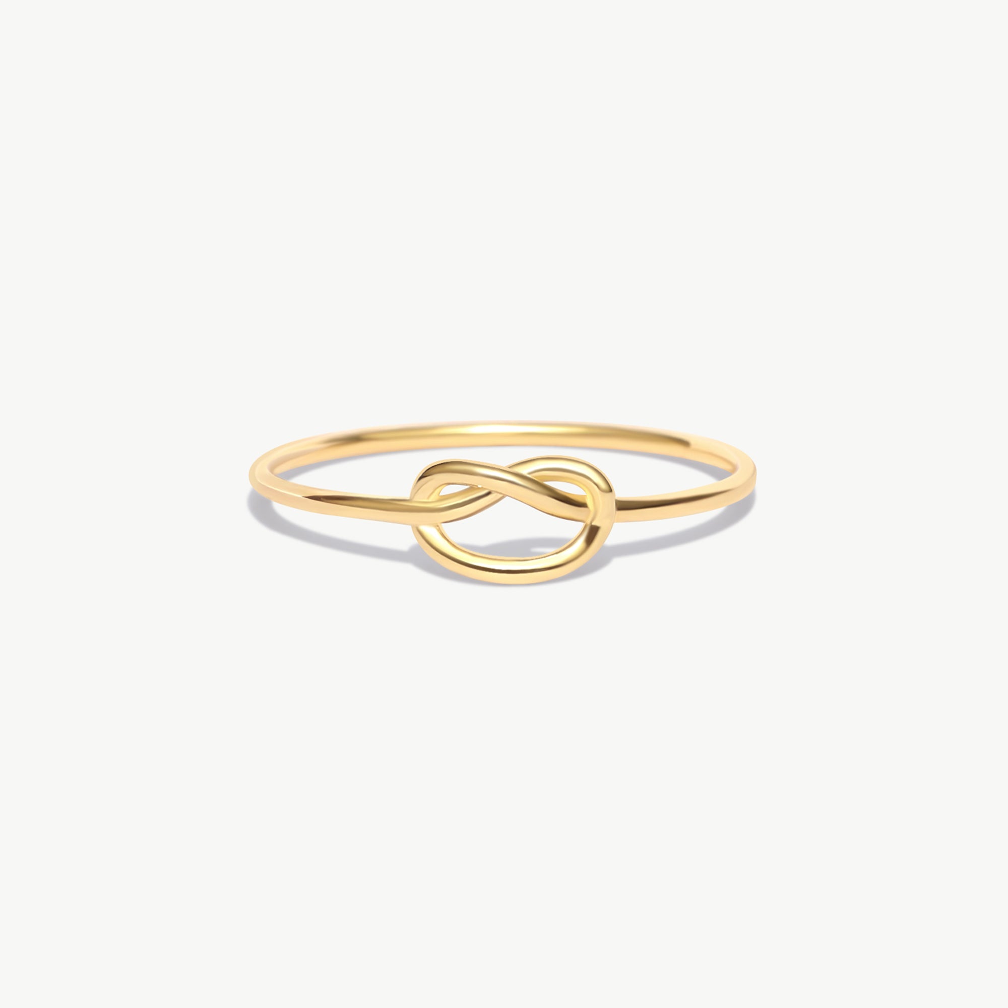 14K Solid Gold Love Knot Ring Minimalist Promise Ring For Women