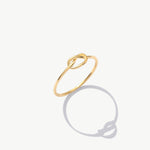 14K Solid Gold Knot Ring In Yellow Gold Close Up