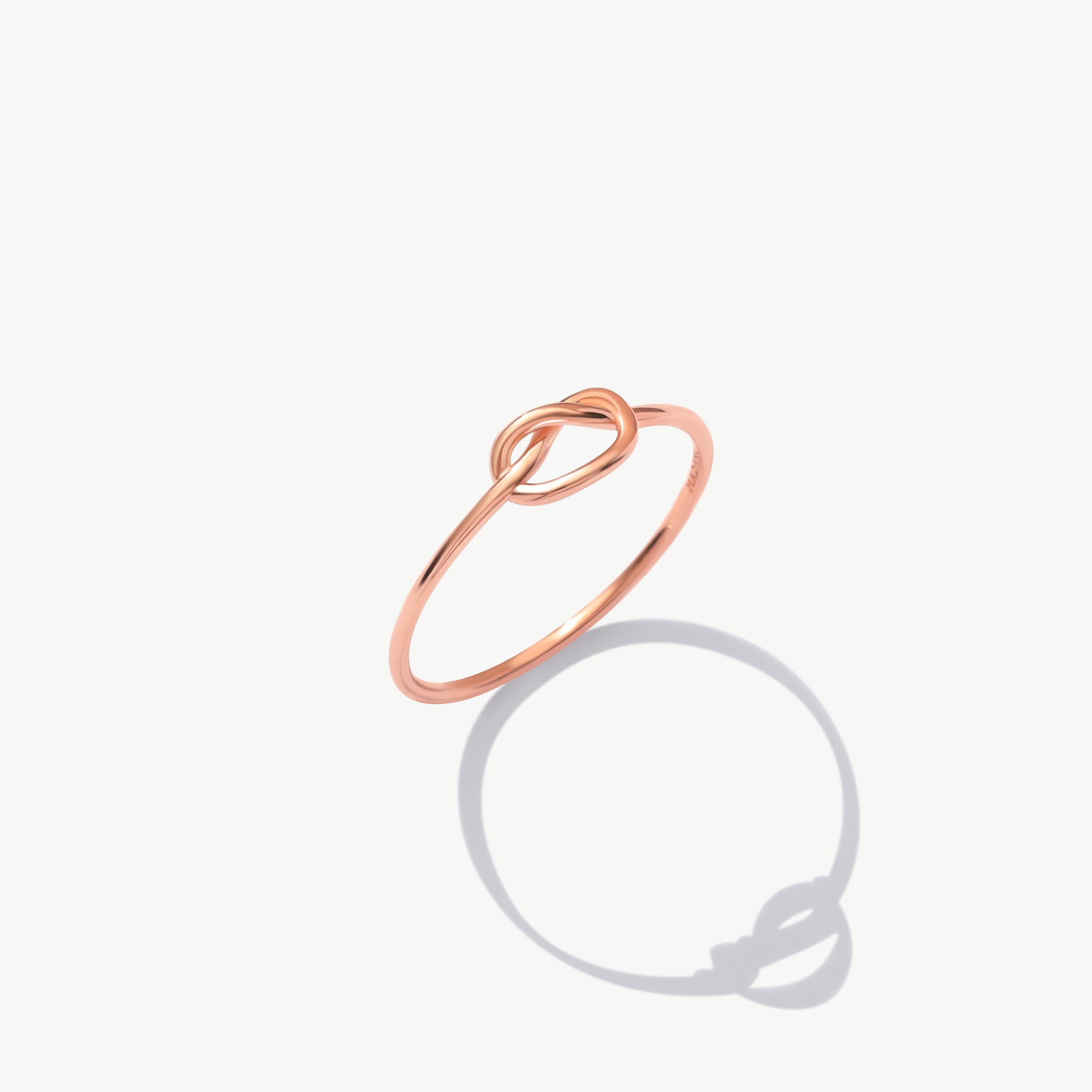 Rose Gold Love Knot Ring In Real 14K Solid Gold