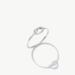 14K Solid Gold Love Knot Ring In White Gold