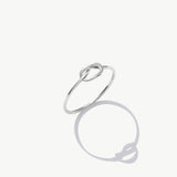 14K Solid Gold Love Knot Ring In White Gold