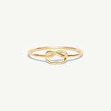 14K Solid Gold Love Knot Ring: Dainty Friendship Ring