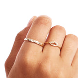 MDN400035 - 14K Solid Gold Diamond Star Dome Ring: Celestial North Star Band