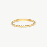 14K Solid Gold Flat Bead Stacking Ring Minimalist Band Ring