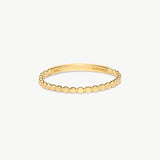 14K Solid Gold Flat Bead Stacking Ring Minimalist Band Ring