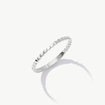 14K Solid Gold Flat Bead Ring In White Gold
