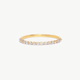14K Solid Gold Diamond Half Eternity Ring - Stacking Wedding Band