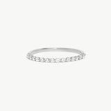 14K Solid Gold Diamond Half Eternity Ring - Stacking Wedding Band