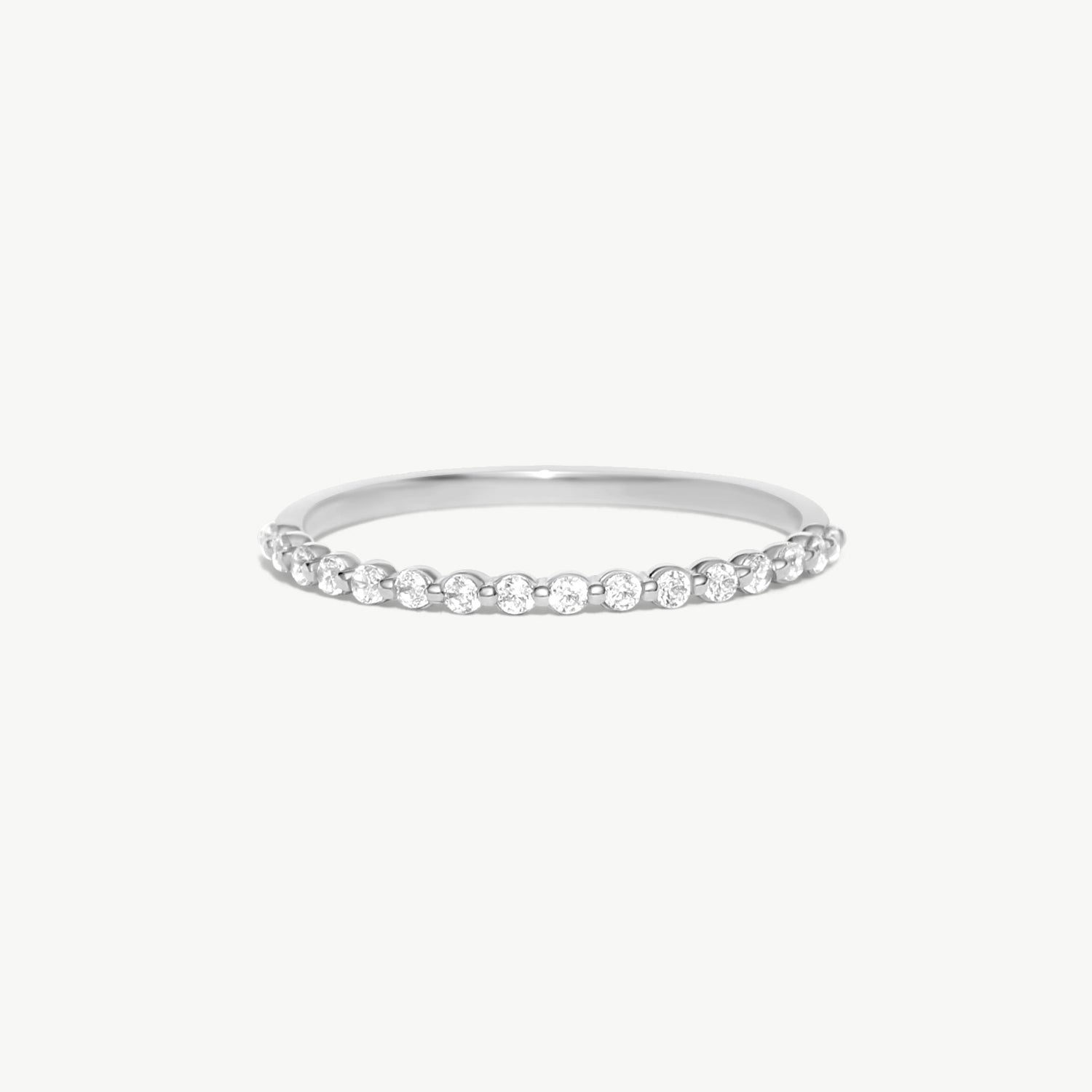 14K Solid Gold Diamond Eternity Ring, Dainty Wedding Band