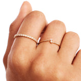 14K Solid Gold Diamond Half Eternity Band • Elegant Wedding Ring