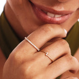 14K Solid Gold Diamond Half Eternity Band • Elegant Wedding Ring