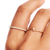 14K Solid Gold Diamond Half Eternity Band • Elegant Wedding Ring