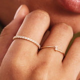 14K Solid Gold Diamond Half Eternity Band • Elegant Wedding Ring