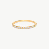 14K Solid Gold Diamond Half Eternity Band • Elegant Wedding Ring