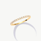14K Solid Gold Diamond Half Eternity Band • Elegant Wedding Ring