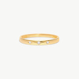 MDN400035 - 14K Solid Gold Diamond Star Dome Ring: Celestial North Star Band