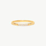 14K Solid Gold Diamond Stacking Ring - Minimalist Wedding Band