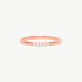 14K Solid Gold Diamond Stacking Ring - Minimalist Wedding Band