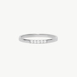 14K Solid Gold Diamond Stacking Ring - Minimalist Wedding Band