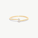 14K Solid Gold Diamond Open Ring