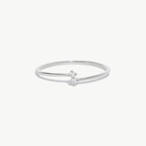 14K Solid Gold Diamond Open Ring