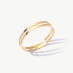 14K Solid Gold Double Band Ring Minimalist Stackable Ring For Women