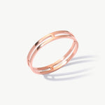 Rose Gold Double Band Ring In Real 14K Solid Gold