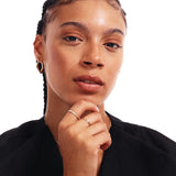 14K Solid Gold Baguette Diamond Ring, Dainty Minimalist Stacking Band