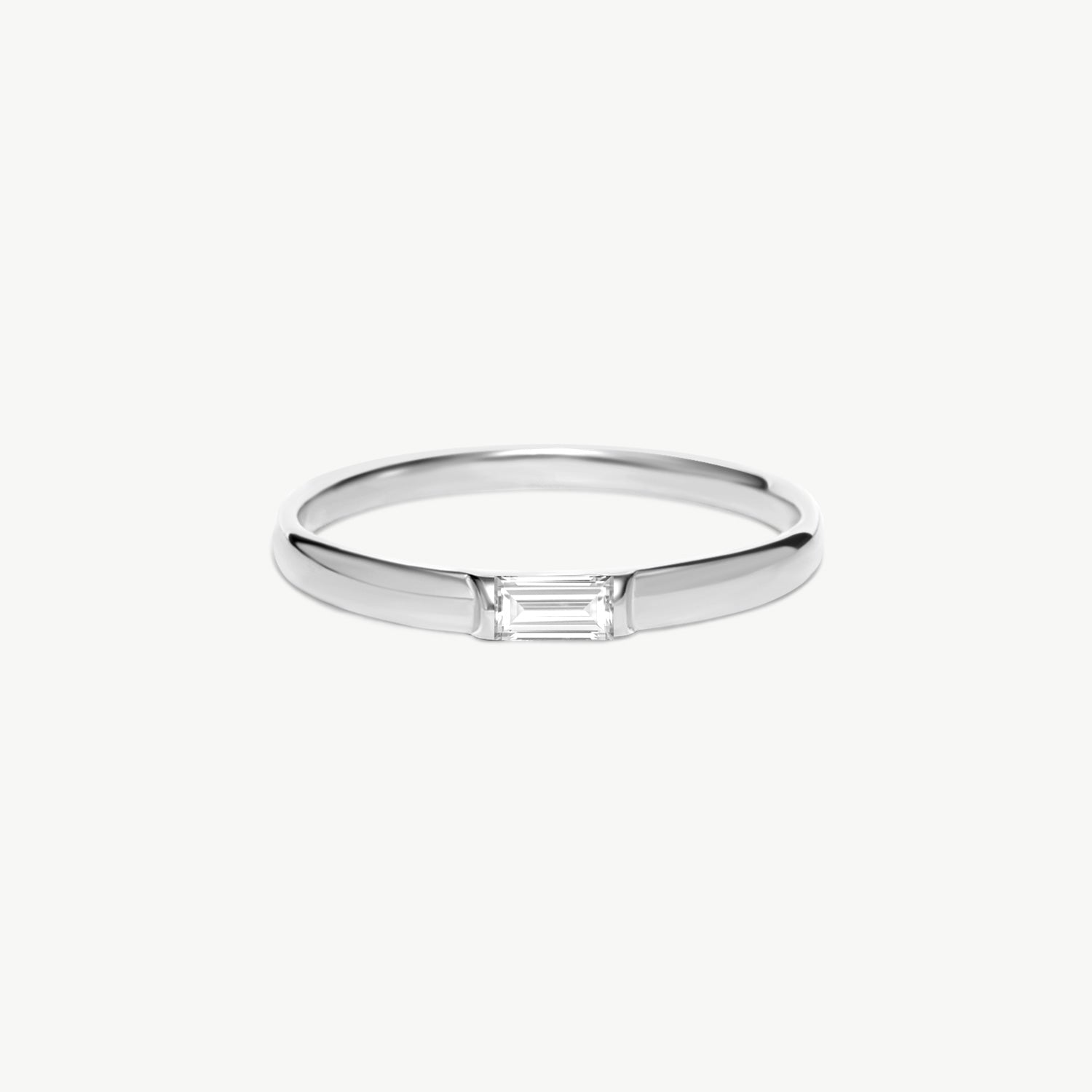 14K Solid Gold Baguette Ring Band