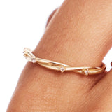 14K Solid Gold Diamond Twisted Ring – Dainty Braided Gold Band