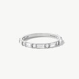 14K Real Solid Gold Baguette and Round Half Eternity Ring – Lab Grown Diamond Band